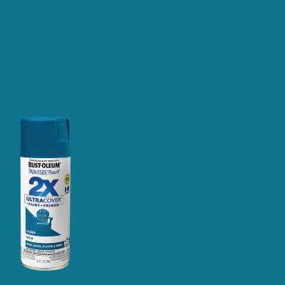 Rust-Oleum Painter's Touch 2X Ultra Cover 12 Oz. Satin Paint + Primer Spray Paint, Lagoon