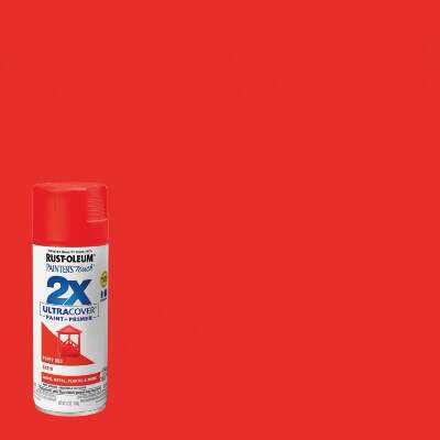 Rust-Oleum Painter's Touch 2X Ultra Cover 12 Oz. Satin Paint + Primer Spray Paint, Poppy Red
